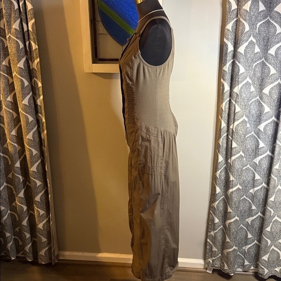 XCVI Mocha Brown Cropped Cotton Jumpsuit SZ Small - Picture 4 of 11